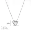 oly-0585ae2fa2981dcda621889d45b0ab2a Wholesale Ion Plating (IP) 18K Gold Platinum Real Plated Heart Shape 304 Stainless Steel Vintage Style Sweet Waterproof Non Tarnish Pendant Necklace