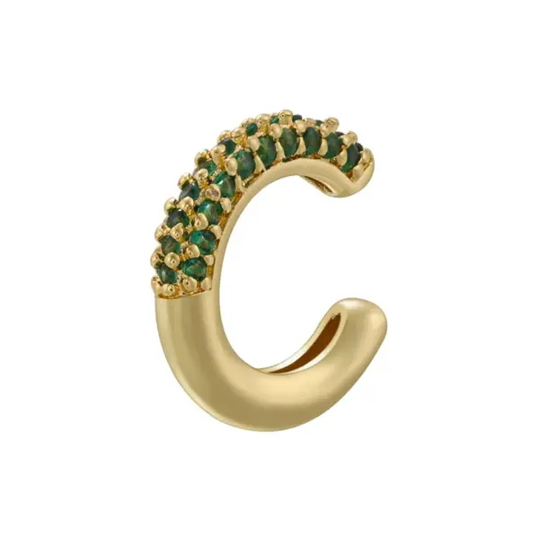 Wholesale 1 Pair Elegant Luxurious Shiny C Shape Plating Inlay Copper Zircon 18k Gold Plated Ear Cuffs