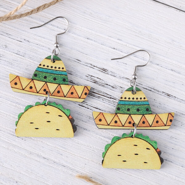 oly-058951de9edf13761eb0b7fd3166fcc8 Wholesale Colorful tortilla straw hat colorful jar double-sided earrings