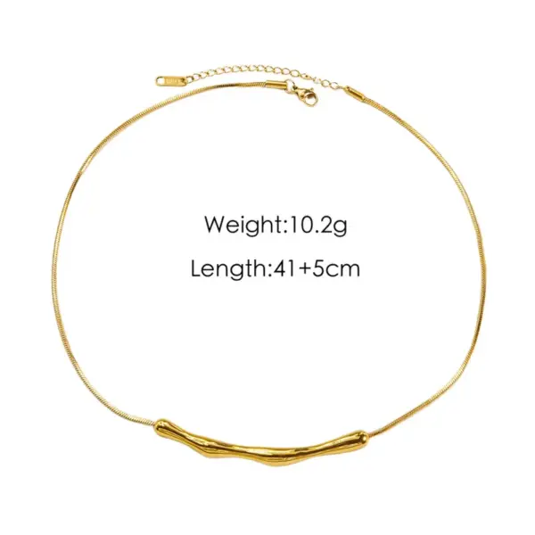 oly-058c3dc8a560b541f03bfdf10942077e Wholesale PVD Coated 18K Gold Real Gold Plated Geometric 304 Stainless Steel Simple Style Waterproof Non Tarnish 304 Stainless Steel Necklace