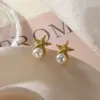 Wholesale 1 Pair Simple Style Starfish 304 Stainless Steel Ear Studs
