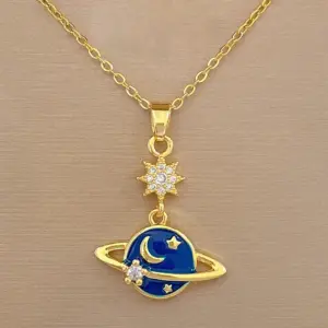 F301 Titanium Steel Chain Copper Micro Inlay Pendant