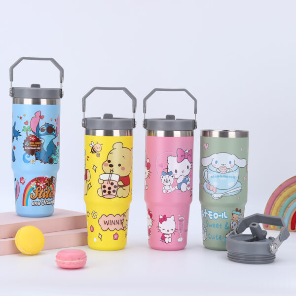 Wholesale Cartoon 30oz large capacity 304 stainless steel handle car c