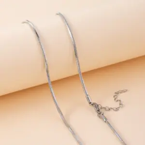 2.0mm Square Snake (Steel Color/Non-Fading) / 40CM+5CM