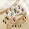 PVD Coated Gold Plated Square 304 Stainless Steel Natural Stone Casual Vintage Style Simple Style Waterproof Non Tarnish Drop Earrings