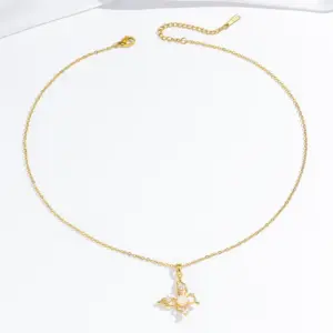 X1689 Butterfly Flower Necklace