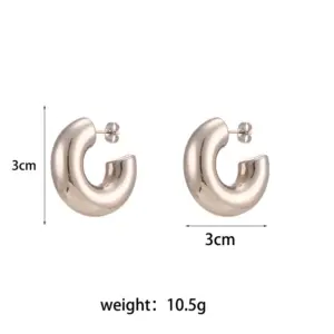 3cm Thick Cylindrical Hollow Ear Ring-Silver