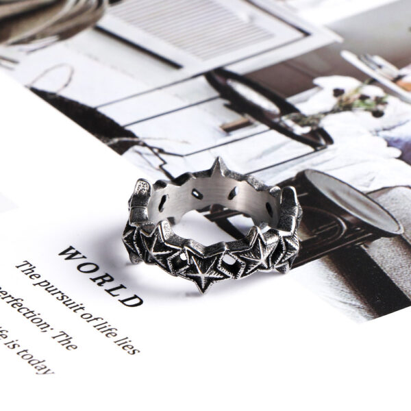 oly-05a3e1d2fef713ce8cb0c01e508a06f1 Wholesale Korean-style Five-pointed Star Ring Thin Circle Couple Ring Girl's Jewelry Fashion Accessories SA973