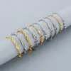 Ion Plating (IP) 18K Gold Plated Twist 304 Stainless Steel Simple Style Waterproof Non Tarnish 304 Stainless Steel Bracelets