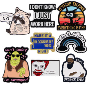 Wholesale Cartoon cute quote brooch metal alloy badge