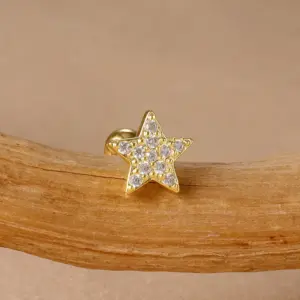 60049-13-Gold/1.3*1.1cm-White diamond-1pc