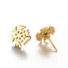 PVD Coated 18K Gold Real Gold Plated Snowflake 304 Stainless Steel Fashion Waterproof Non Tarnish Ear Studs