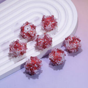 Red bow tie pearl flower ball