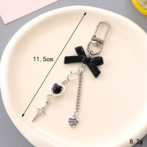 K4872 solid color bow hanging love black / Small pendant