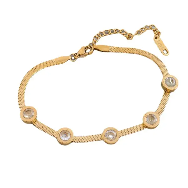 Wholesale Fashion Four Leaf Clover Eye Titanium Steel Plating Bracelets 1 Piece