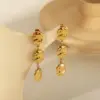 Wholesale 1 Pair Vintage Style Exaggerated Round Plating 304 Stainless Steel 18K Gold Plated Drop Earrings