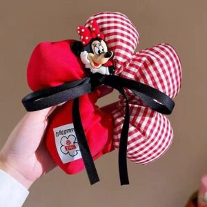 Black ribbon-red plaid mickey
