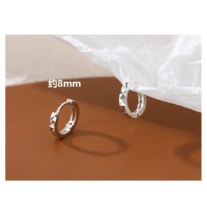 Diamond earrings-white gold-8mm