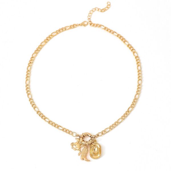 oly-05ce83b3112ad3f317d29eff866e3316 Wholesale European and American Cross-border Jewelry Fashion Boots Cowboy Hat Necklace Personality All-match Hip-hop Horse Western Style Necklace