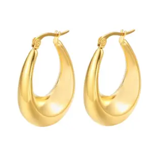 U-Shaped Blade Earrings Golden CP-01 / 18K