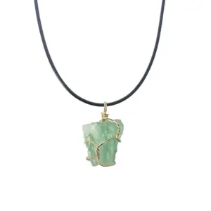Fluorite [with Leather Rope]] / Pendant Size Is about 13--22mm