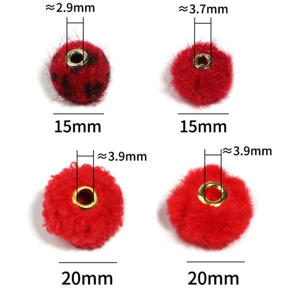Wholesale Imitation rabbit fur large-pore leopard print plush pom-pom beads