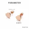 304 Stainless Steel Heart Shape PVD Coated 18K Real Gold Plated Simple Style Waterproof Non Tarnish Ear Studs