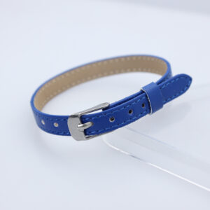 8mm Imitation Leather Wristband-Dark Blue (Square Steel Buckle) / 8mm Imitation Leather Wristband