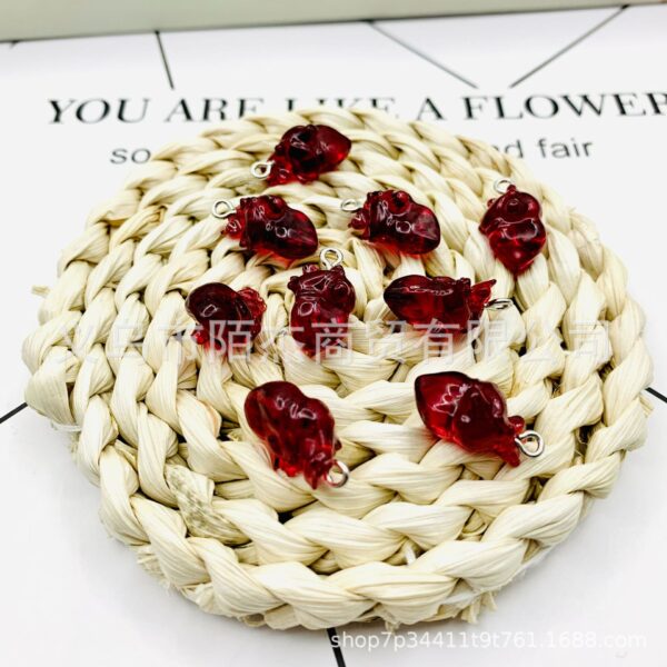 Wholesale Natural Imitation Crystal Heart Carving Decorations Pendant Earrings