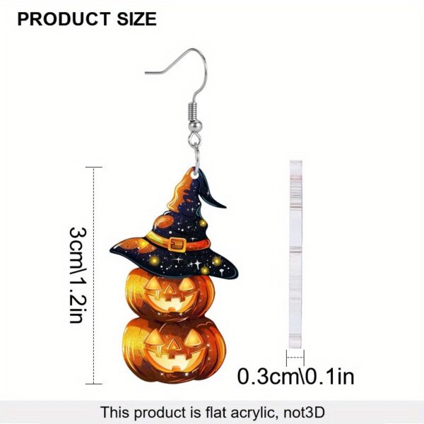 oly-05df0872391c39a09d3518ca5dc681ca Wholesale Cross-border Halloween Carnival Party Demon Pumpkin Wizard Hat Acrylic Earrings Funny Personality Ghost Earrings