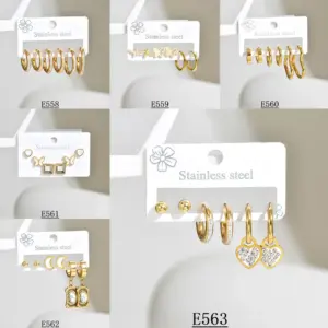 316 Stainless Steel Star Heart Shape PVD Coated Stone-Free 18K Real Gold Plated Elegant Simple Style Drop Earrings Ear Studs