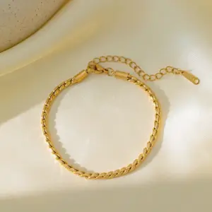 【XKB2203】 3mmS Chain Bracelet / Gold