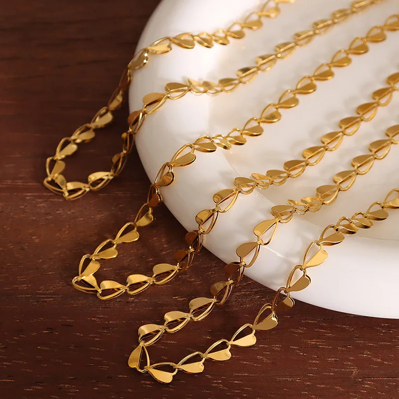 Wholesale PVD Coated Real Gold Plated 18K Gold Geometric 304 Stainless Steel Fashion Waterproof Non Tarnish Bracelets Necklace