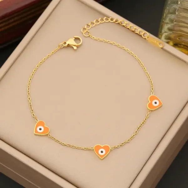 Wholesale Stainless Steel 18K Gold Plated Commute Plating Heart Shape Bracelets