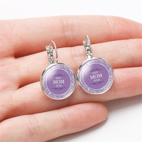 Wholesale Europe and the United States hot Mother's Day gift mother's love MOM heart-shaped time gem eardrop Korean simple ear hook