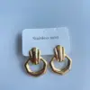 Wholesale Stainless Steel Gold Plated Earrings Gold Retro Geometric Earrings