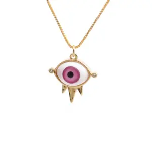 0464ys Pink Devil's Eye + Box Chain