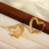 Wholesale 1 Pair Cute Basic Simple Style Irregular Heart Shape Plating 304 Stainless Steel 18K Gold Plated Earrings