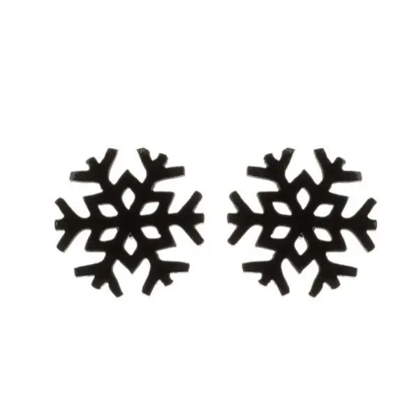 PVD Coated 18K Gold Real Gold Plated Snowflake 304 Stainless Steel Fashion Waterproof Non Tarnish Ear Studs