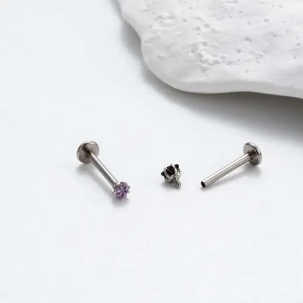 1 Piece Ear Cartilage Rings & Studs Korean Style Pentagram Flower 316L Stainless Steel Waterproof Non Tarnish Surgical Steel Zircon