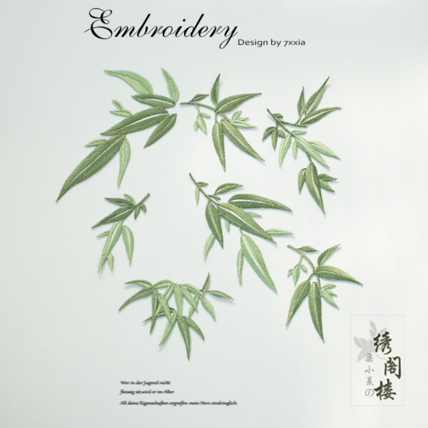 Wholesale Bamboo Embroidery Cloth Stickers Patch Stickers Chinese Style Cheongsam Clothes Accessories Hair Accessories Decoration Embroidery Jewelry Box Decorative Stickers