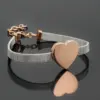 304 Stainless Steel Heart Shape PVD Coated Stone-Free 18K Real Gold Plated Simple Style Waterproof Non Tarnish Rose Gold Sier Yellow Bracelets