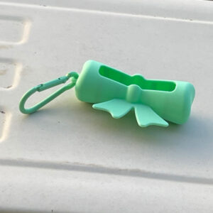 Protective case + carabiner/mint green bow