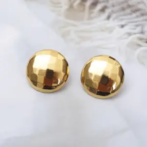 round Plaid Stud Earrings / Cash commodity and quick delivery