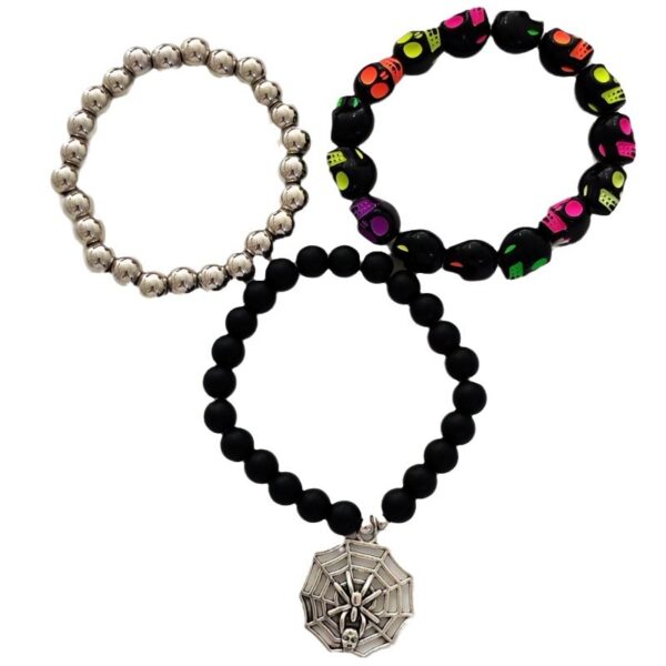 oly-061a238e69657f4541f509786e13dc1f Wholesale Dark Style Hand Ornaments Personalized Skull Beaded Bracelets Skull Hand Web Bracelets Trendy