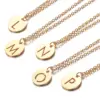 Wholesale Simple Style Letter Stainless Steel Titanium Steel Plating Chain Gold Plated Pendant Necklace