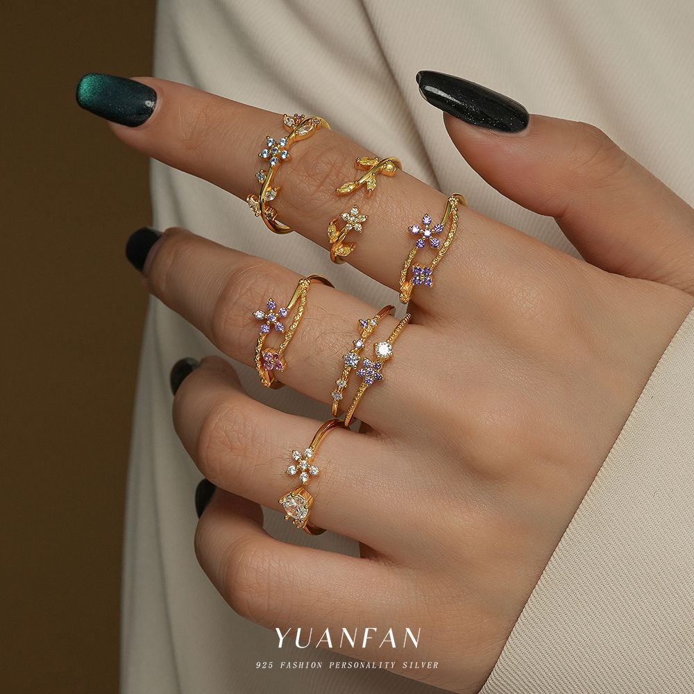 Wholesale S925 Sterling Sier French Flower Ring