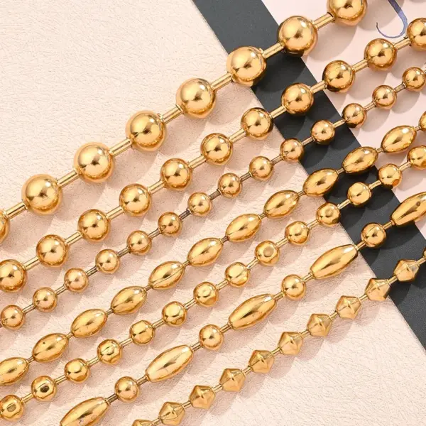 Wholesale Jewelry Modern Style Simple Style Round Oval Solid Color 304 Stainless Steel 18K Gold Plated Polishing Plating Necklace