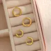 Wholesale PVD Coated Real Gold Plated Geometric Stainless Steel Fashion Waterproof Non Tarnish Earrings