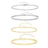Wholesale Valentine's Day Jewelry 201 Stainless Steel Imitation Gold Plated Heart-Shaped Zircon Couple Bracelet Two-Piece Set Waterproof Non-Fading Cuban Chain